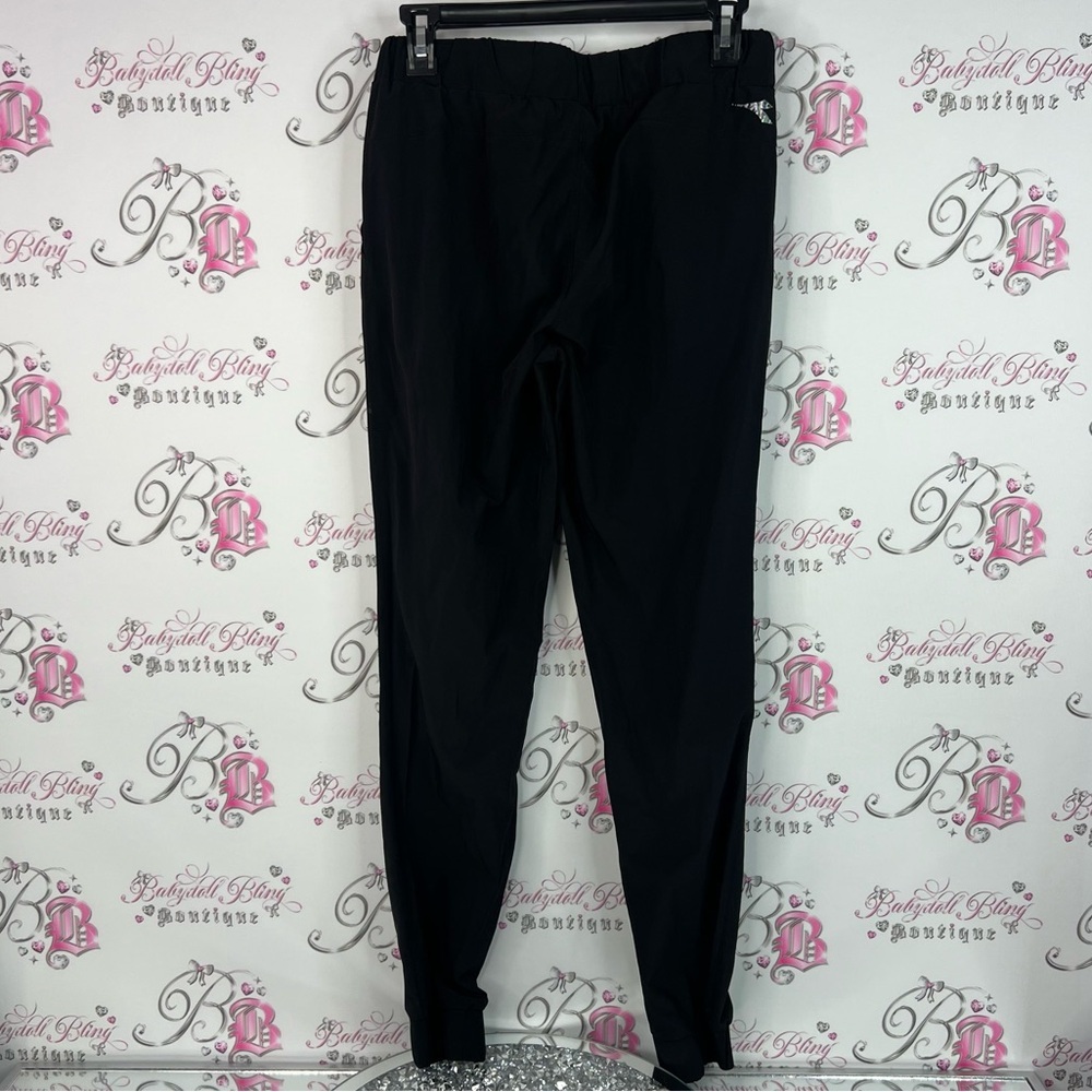 Diadora pants joggers soccer sporty workout Women's Black Straight Leg Pants